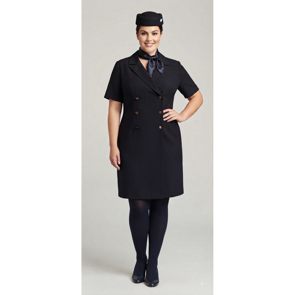 VF Imagewear Dress Women 24 Black Continental Airlines Uniform Vintage Wool